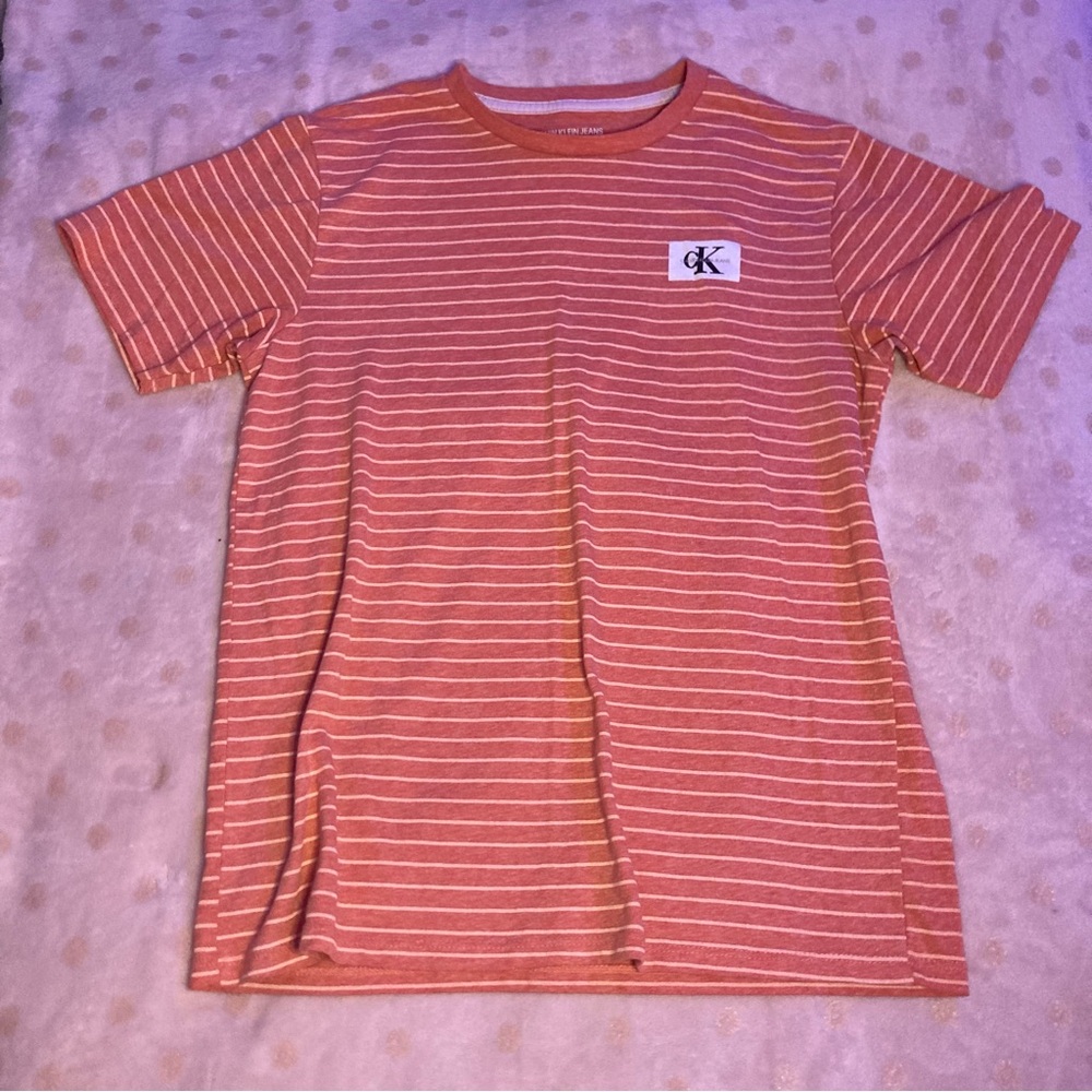 Calvin Klein Jeans Orange Striped Tee